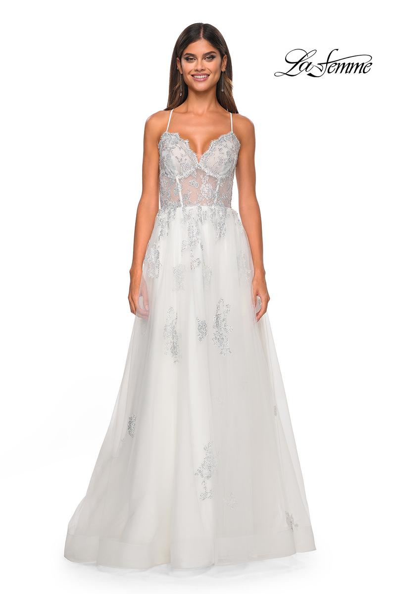 La Femme Dress 32028 - WHITE
