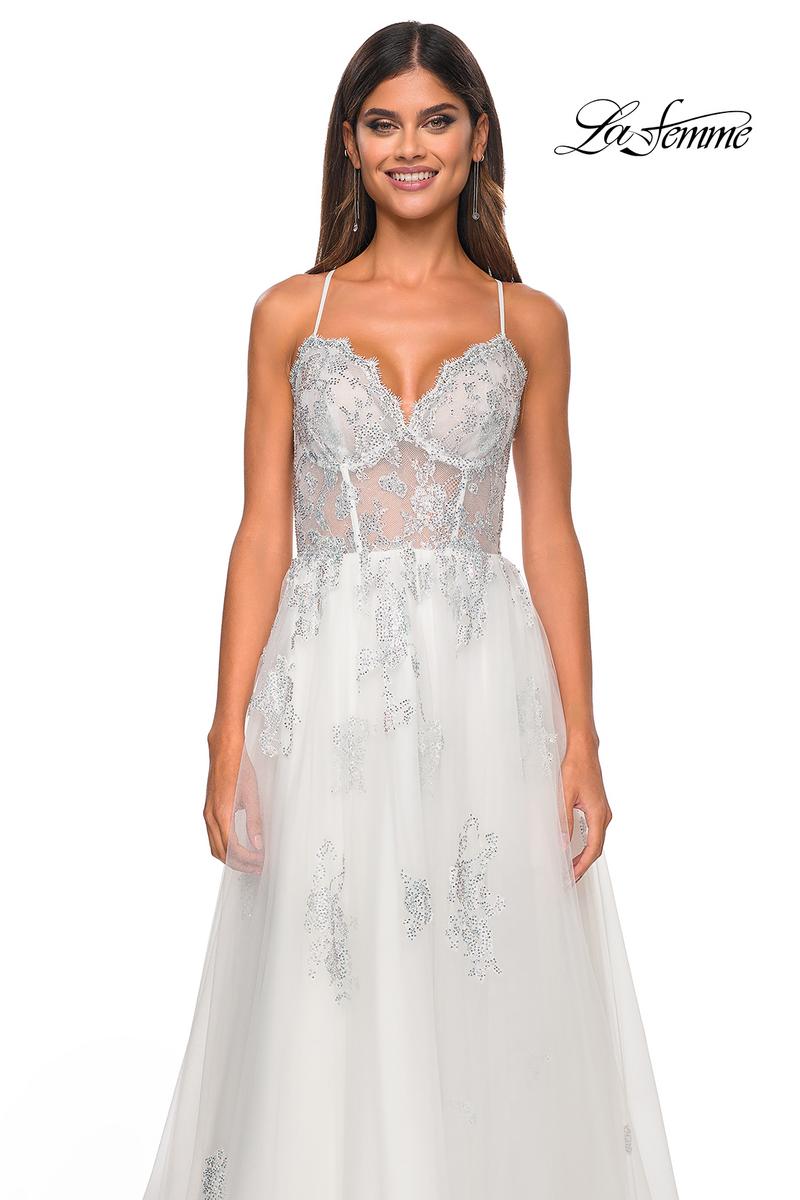 La Femme Dress 32028 - WHITE
