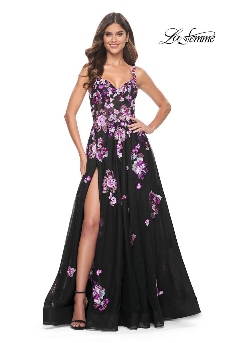 La Femme Dress 32030 - BLACK