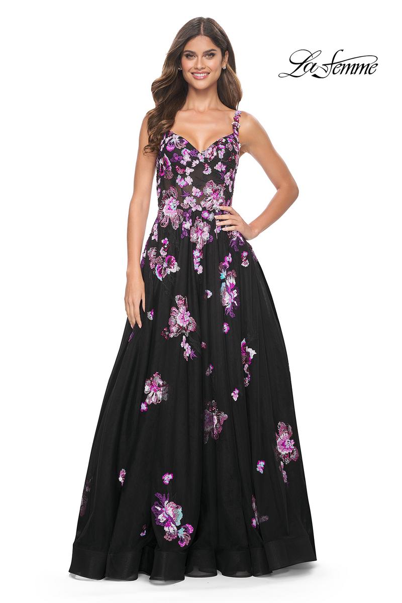 La Femme Dress 32030 - BLACK