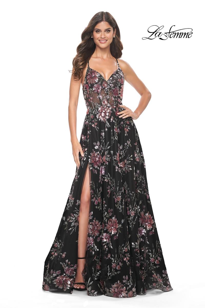 La Femme Dress 32031 - BLACK