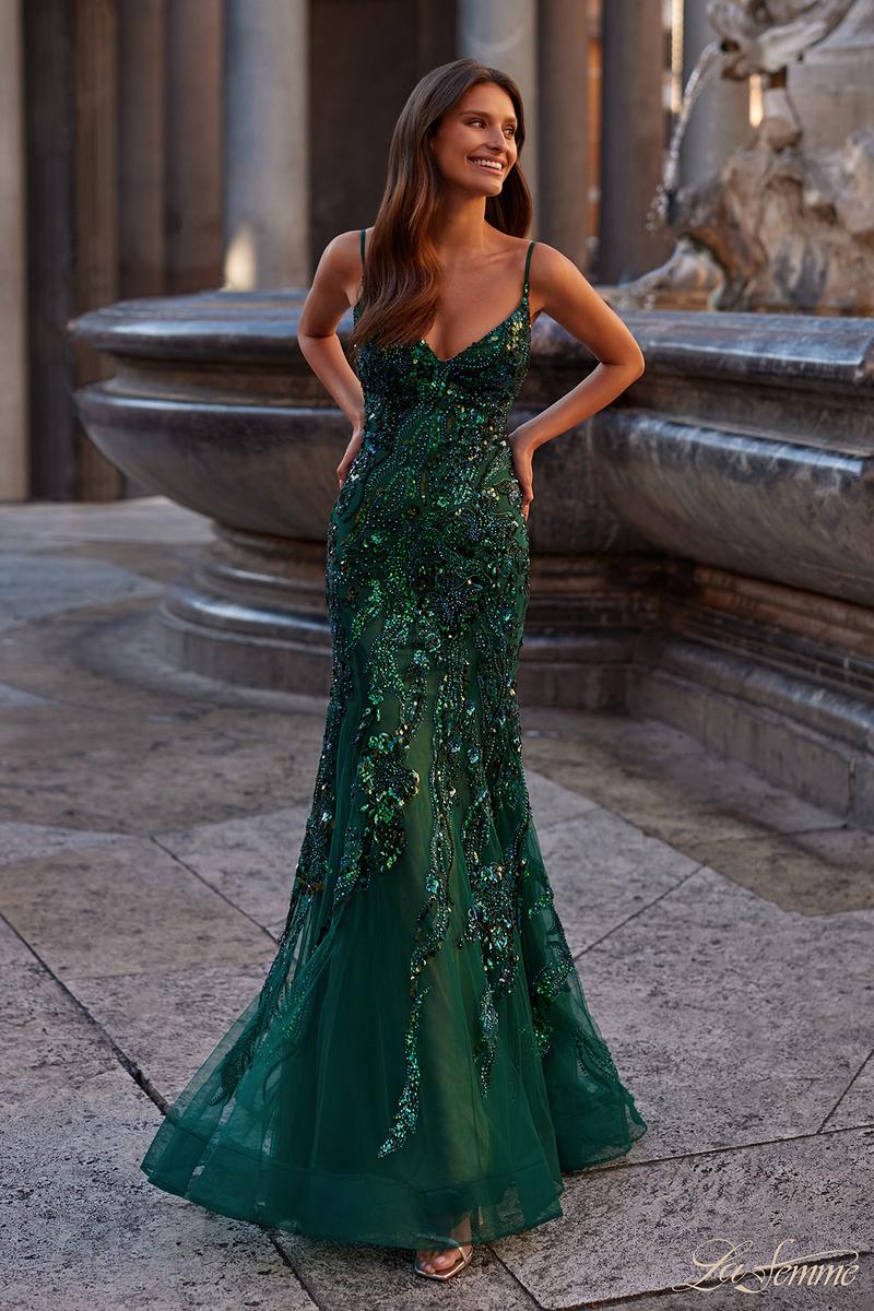La Femme Dress 32049 - EMERALD