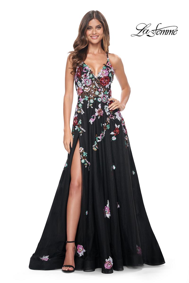 La Femme Dress 32051 - BLACK