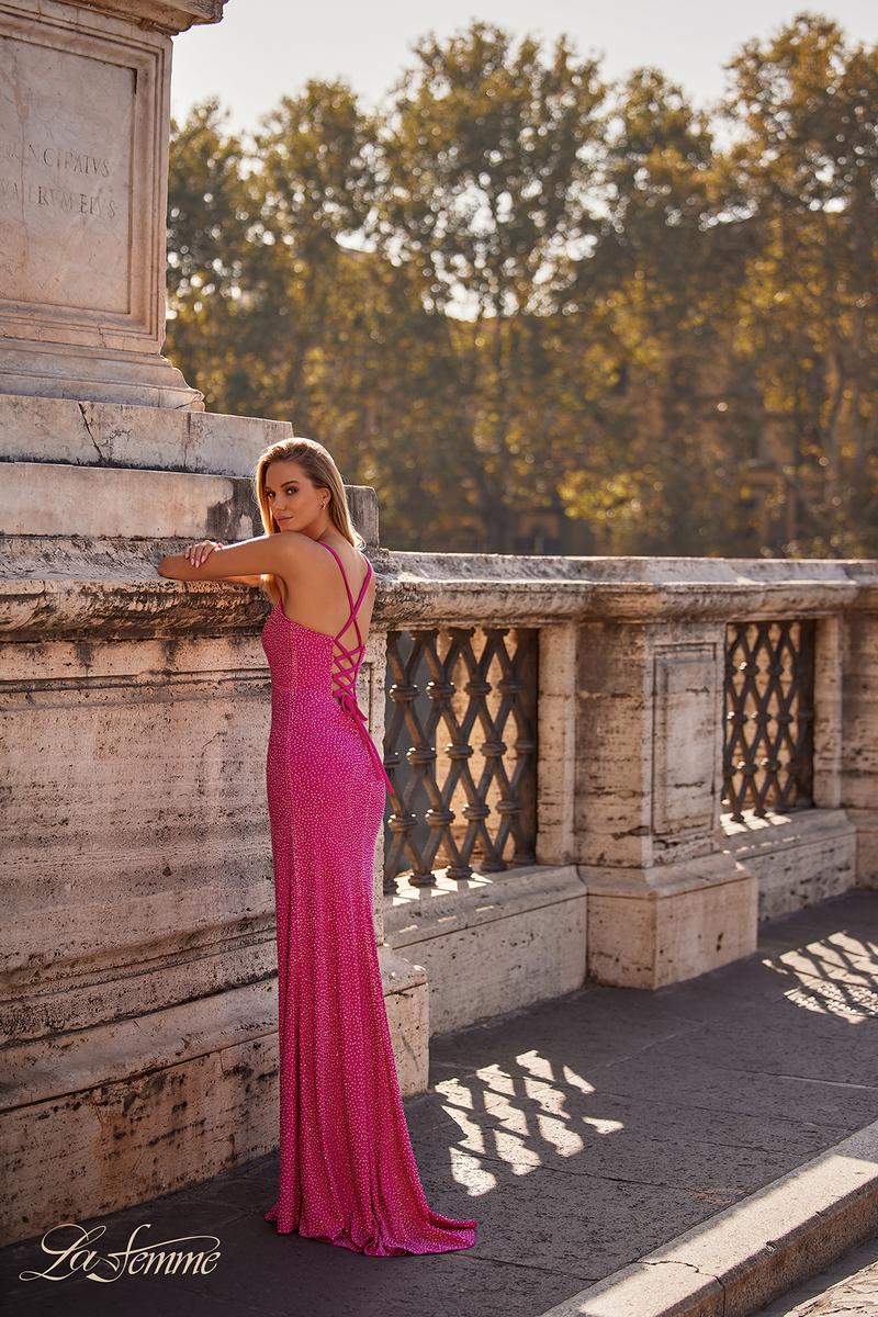 La Femme Dress 32058 - HOT FUCHSIA