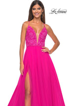 La Femme Dress 32059 - HOT FUCHSIA
