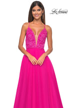 La Femme Dress 32059 - HOT FUCHSIA