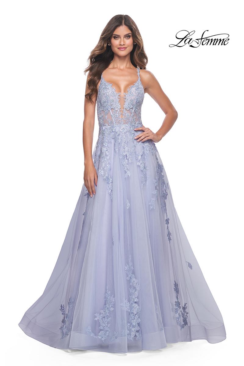 La Femme Dress 32062 - LIGHT PERIWINKLE