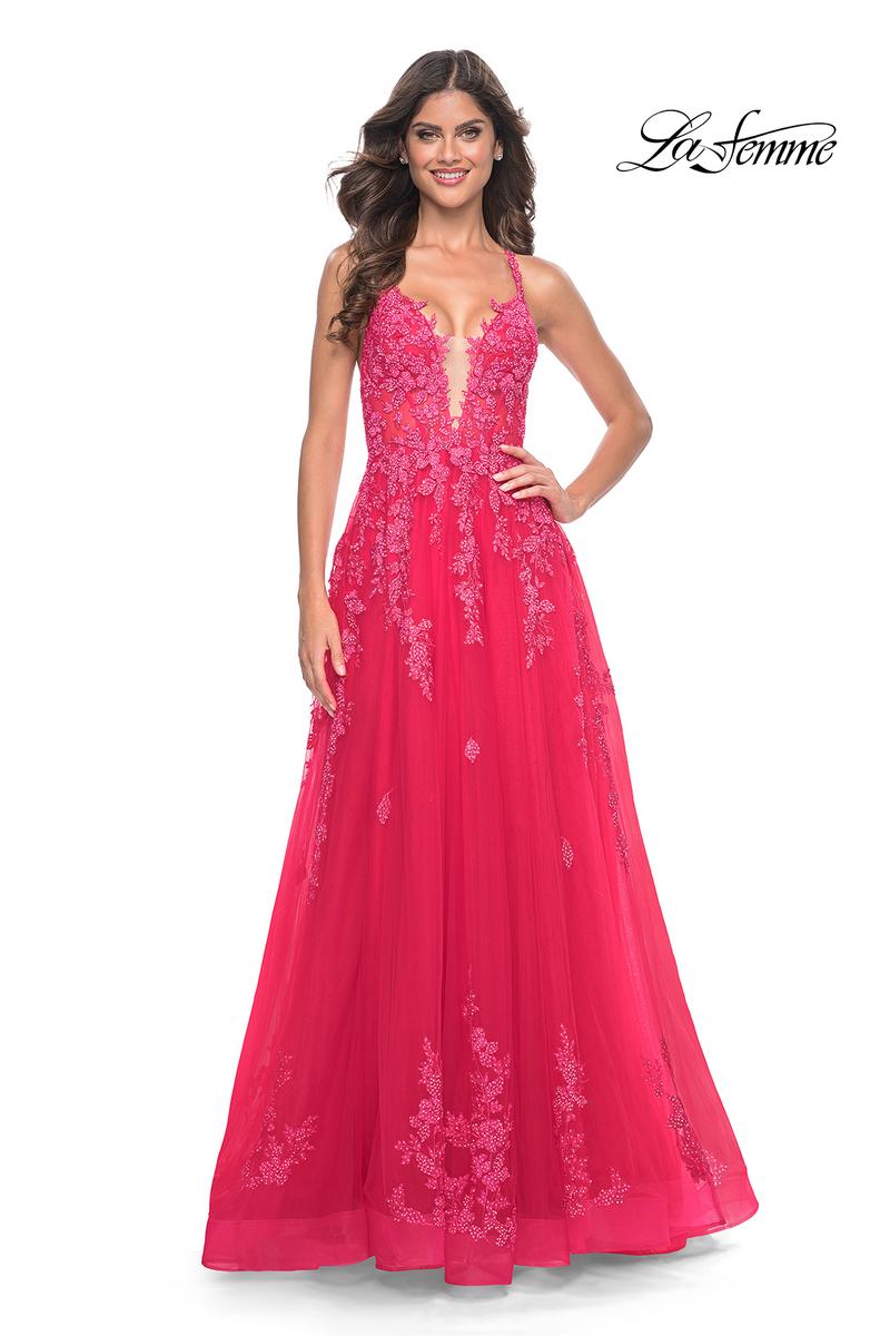 La Femme Dress 32062 - STRAWBERRY