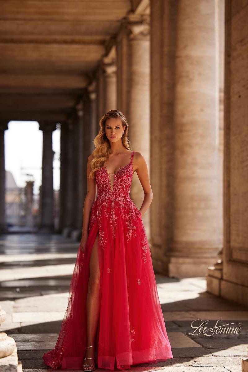La Femme Dress 32062 - STRAWBERRY