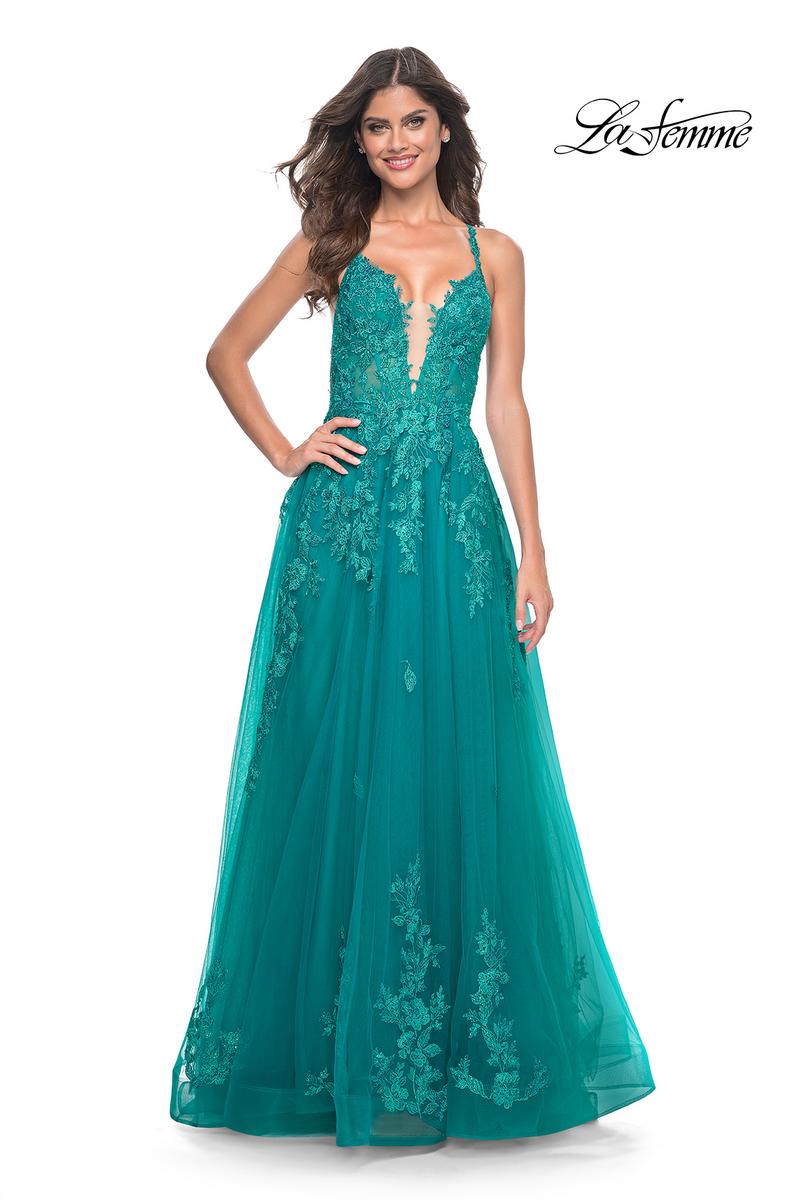 La Femme Dress 32062 - TEAL