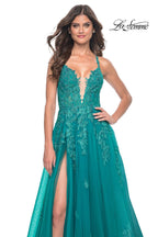La Femme Dress 32062 - TEAL