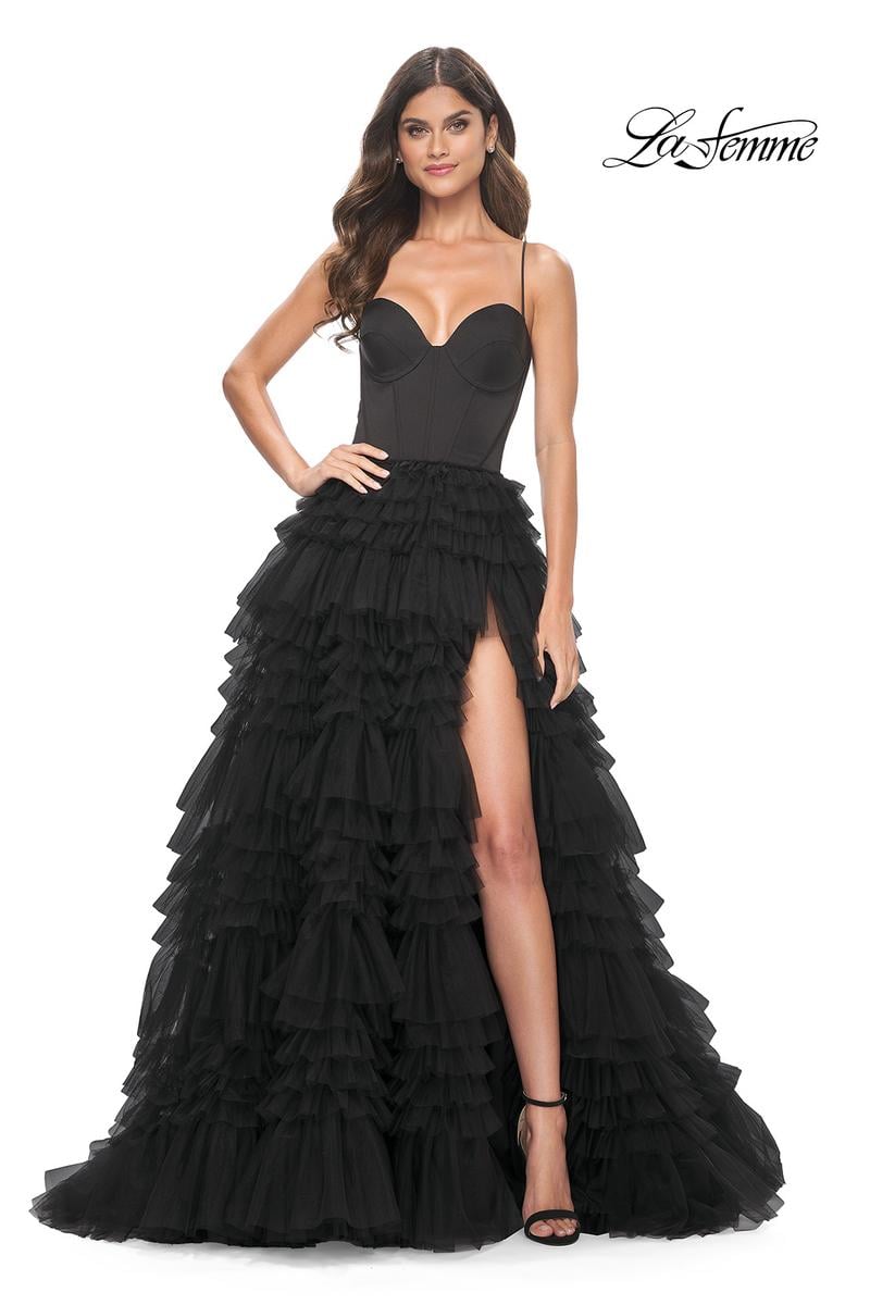 La Femme Dress 32071 - BLACK