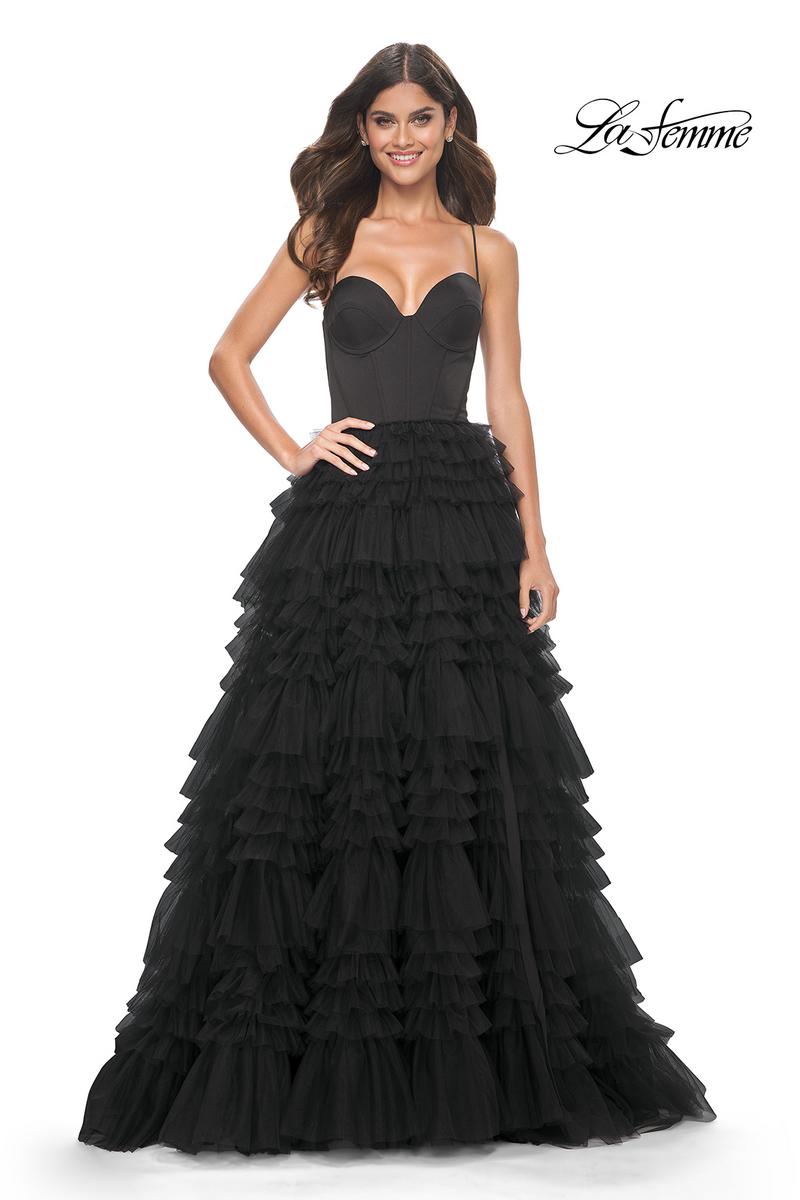 La Femme Dress 32071 - BLACK