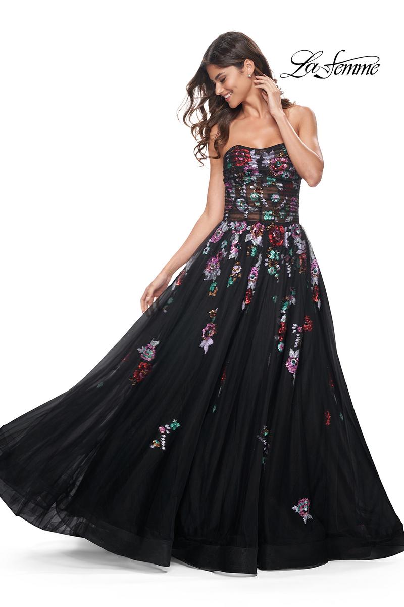 La Femme Dress 32072 - BLACK