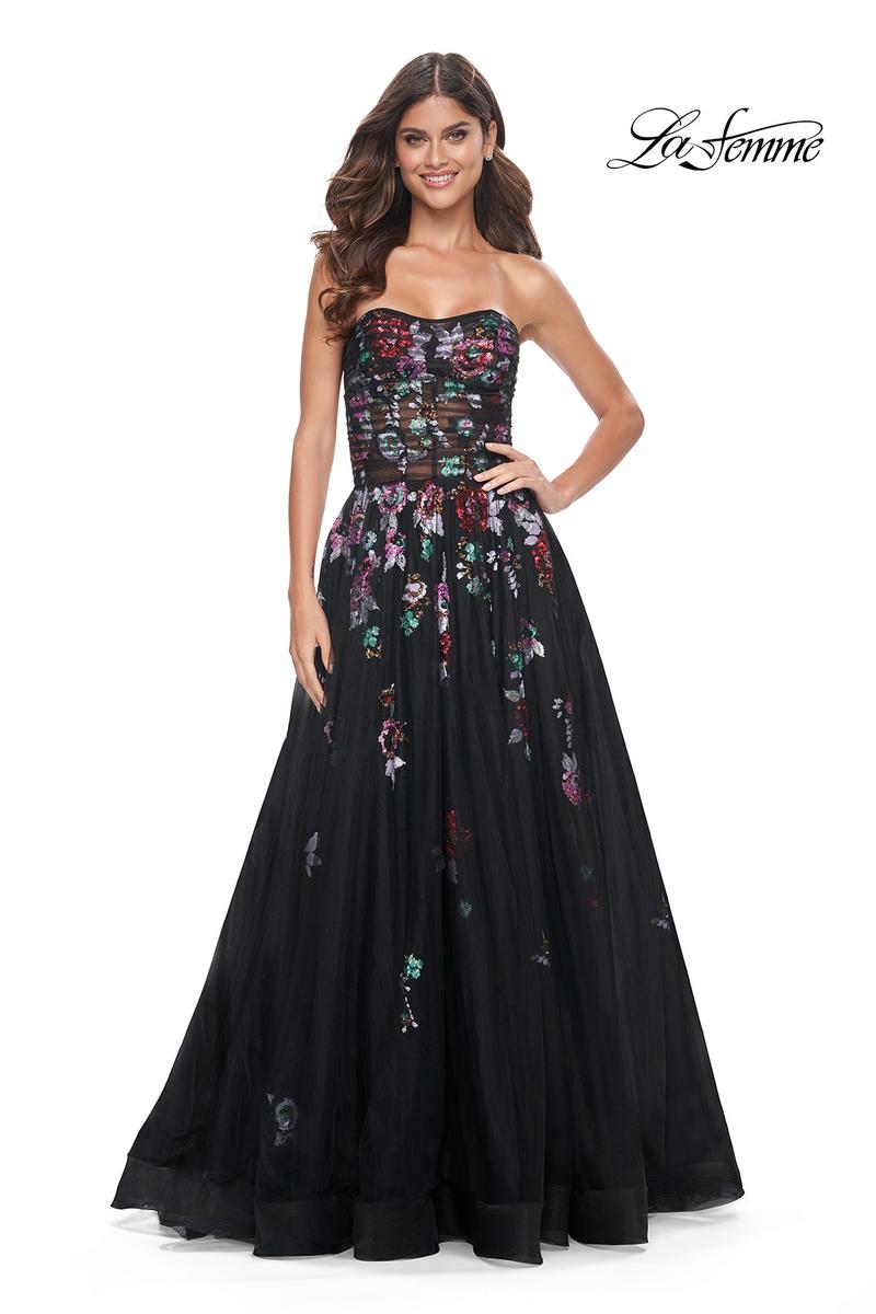 La Femme Dress 32072 - BLACK