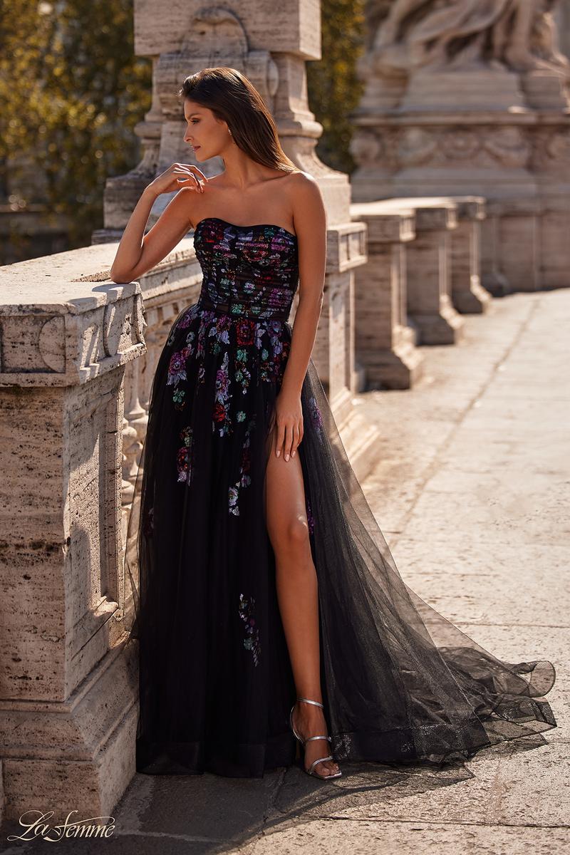 La Femme Dress 32072 - BLACK