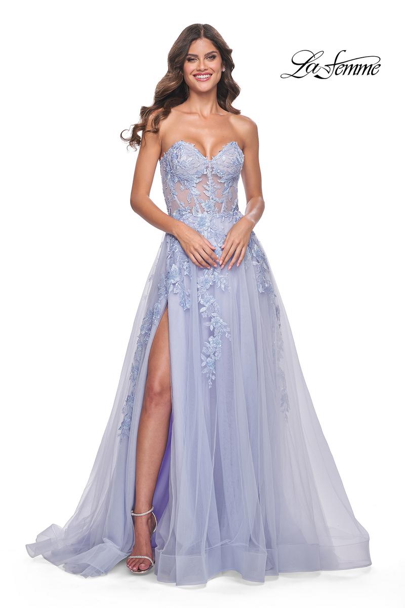 La Femme Dress 32082 - LIGHT PERIWINKLE