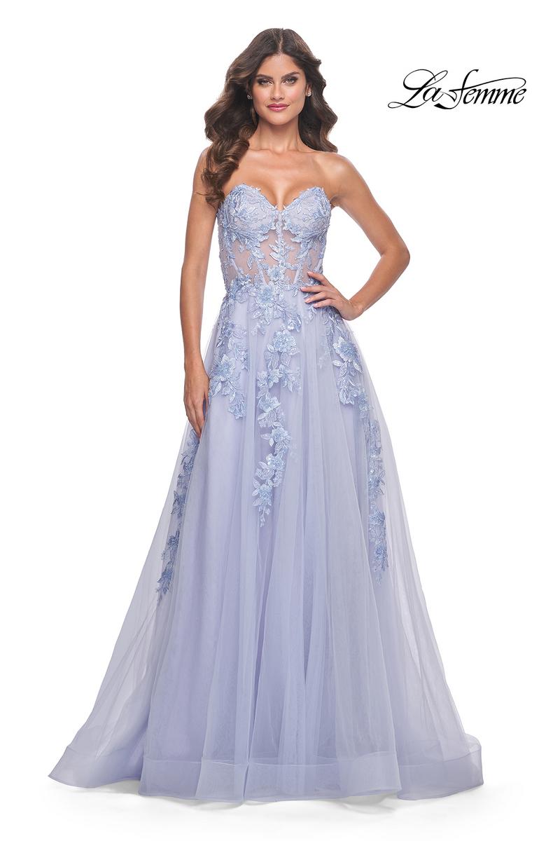 La Femme Dress 32082 - LIGHT PERIWINKLE