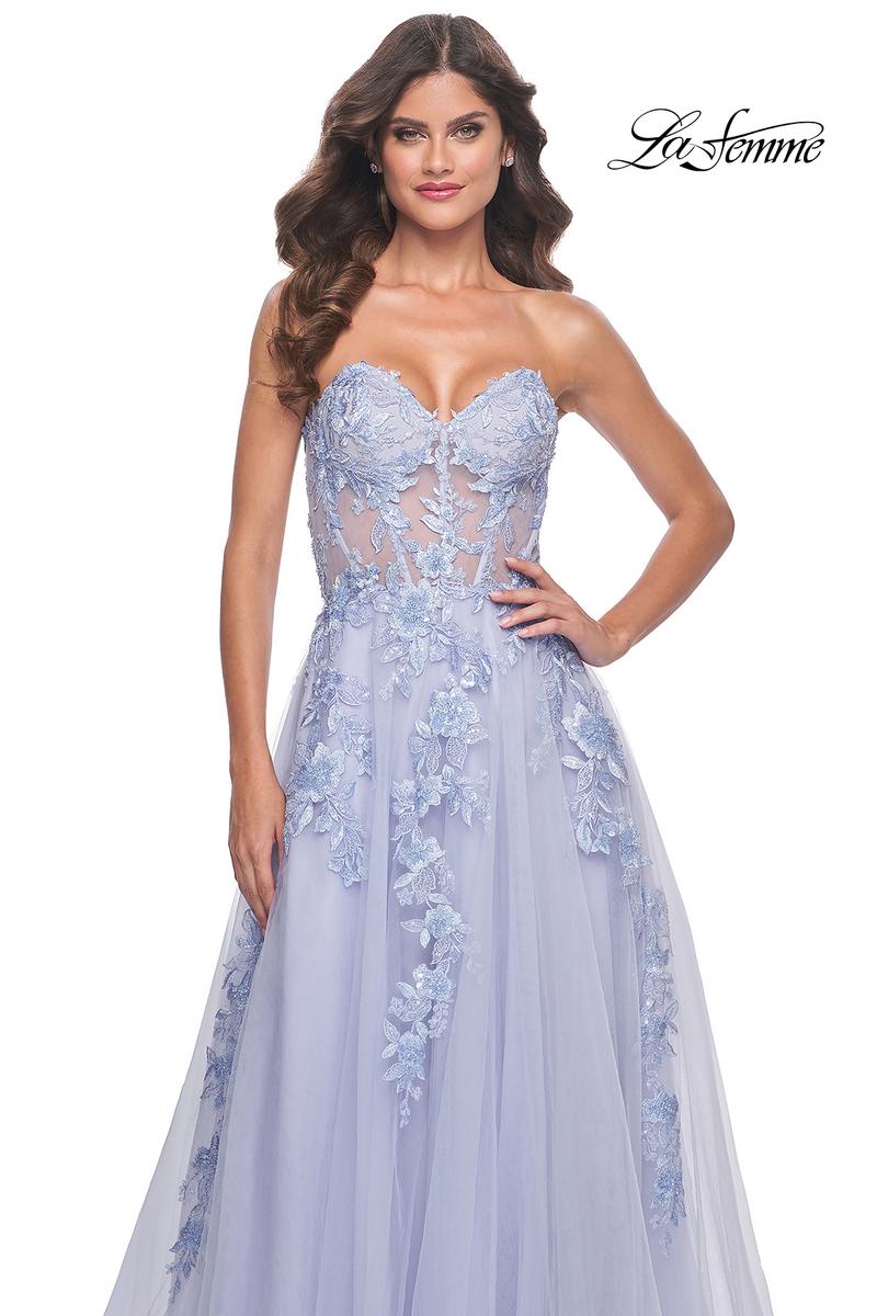 La Femme Dress 32082 - LIGHT PERIWINKLE