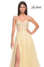 La Femme Dress 32082 - PALE YELLOW