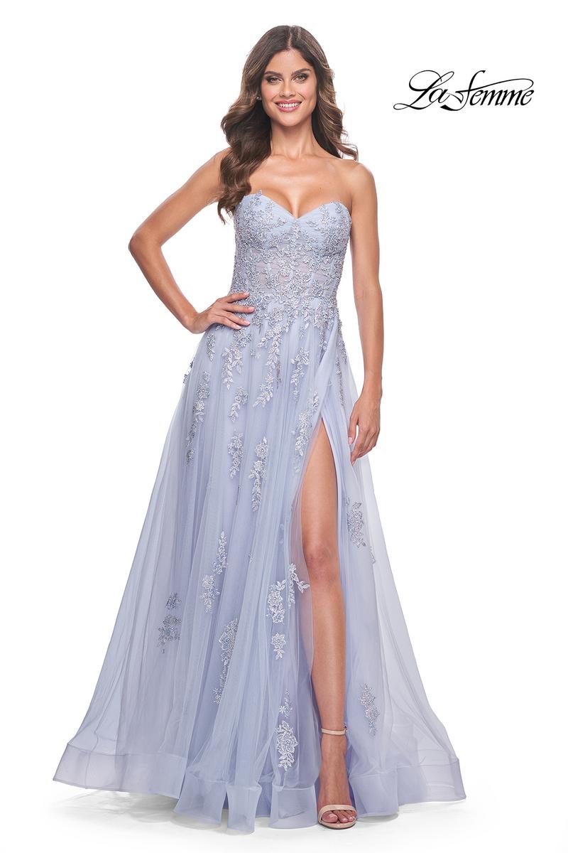 La Femme Dress 32084 - LIGHT PERIWINKLE