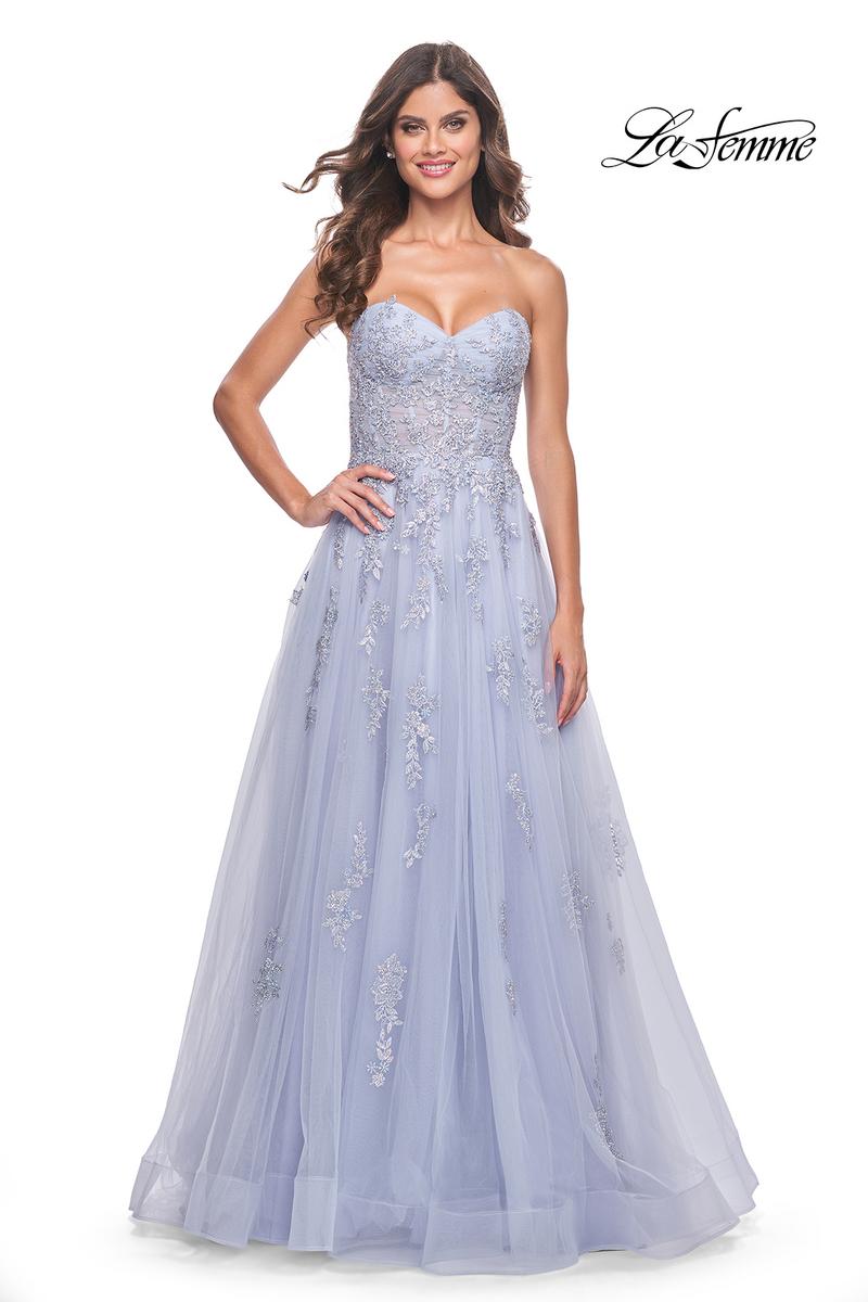 La Femme Dress 32084 - LIGHT PERIWINKLE