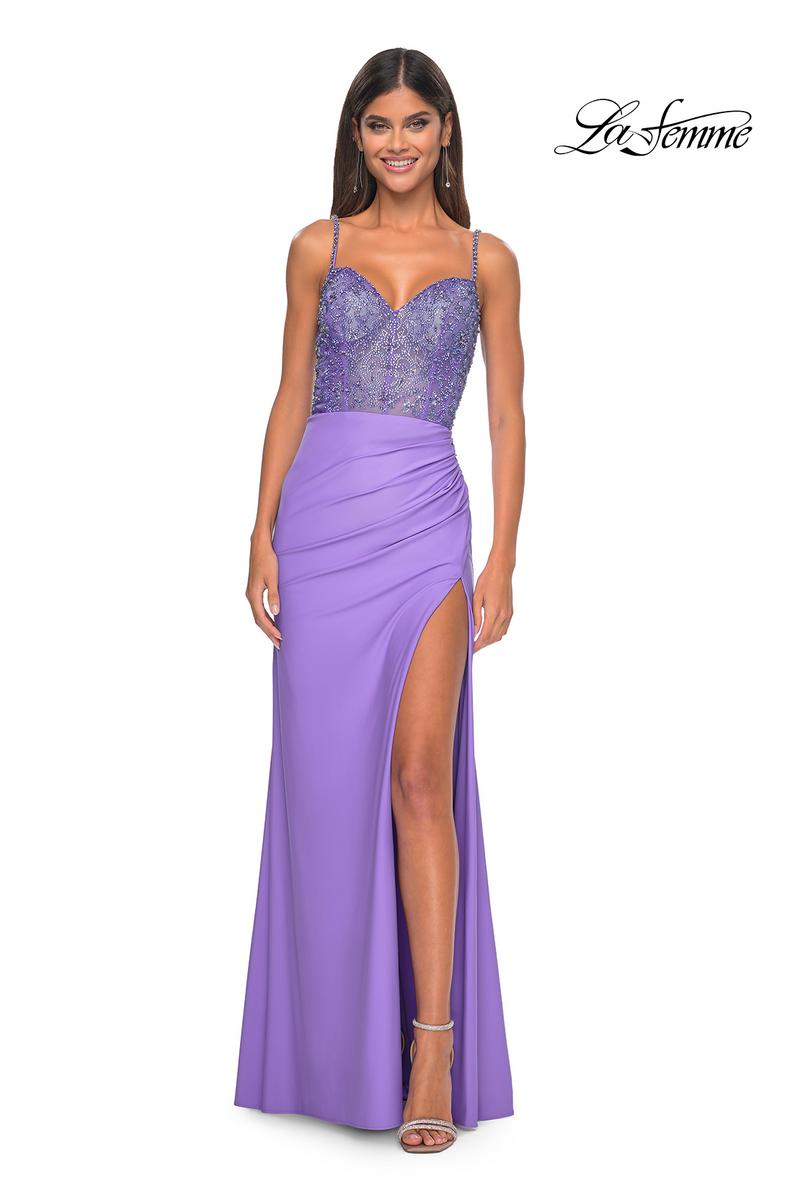 La Femme Dress 32089 - PERIWINKLE