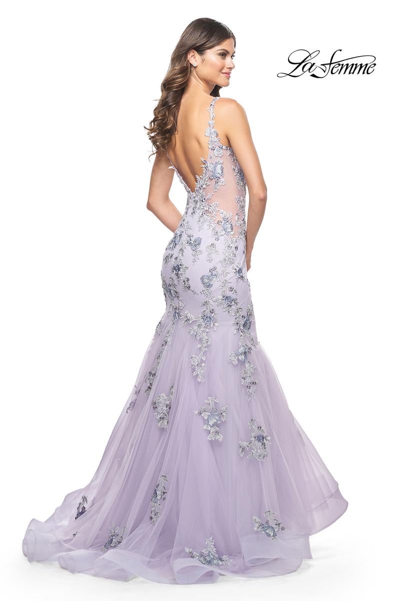 La Femme Dress 32091 - LAVENDER GRAY