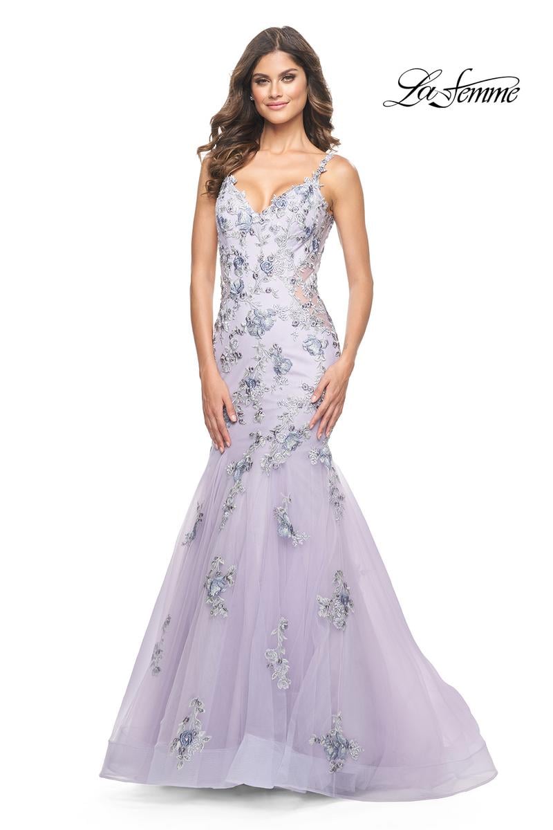 La Femme Dress 32091 - LAVENDER GRAY