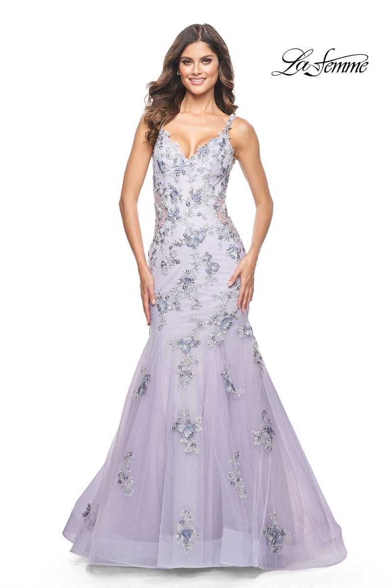 La Femme Dress 32091 - LAVENDER GRAY