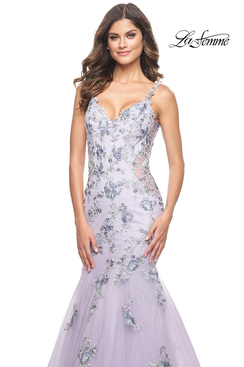 La Femme Dress 32091 - LAVENDER GRAY
