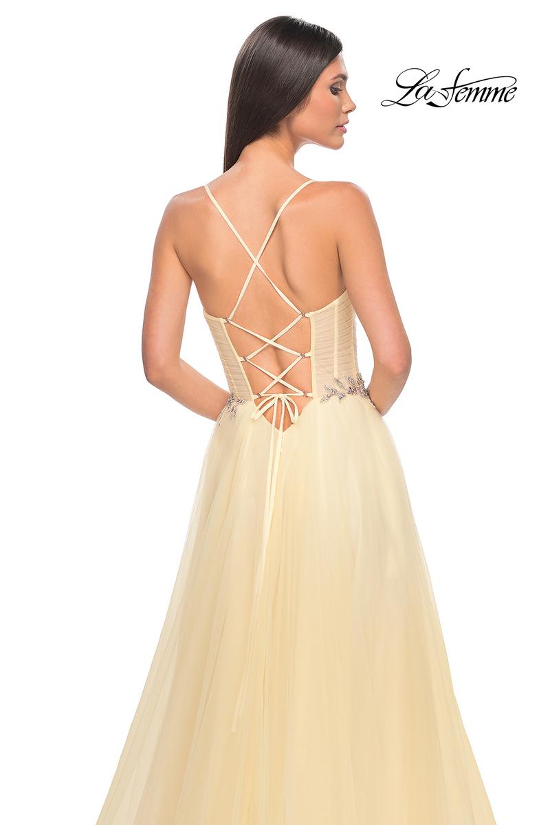 La Femme Dress 32117 - PALE YELLOW