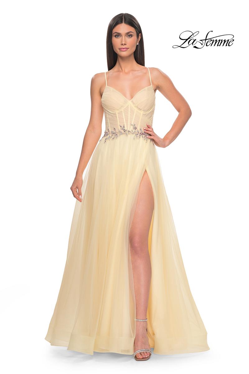 La Femme Dress 32117 - PALE YELLOW