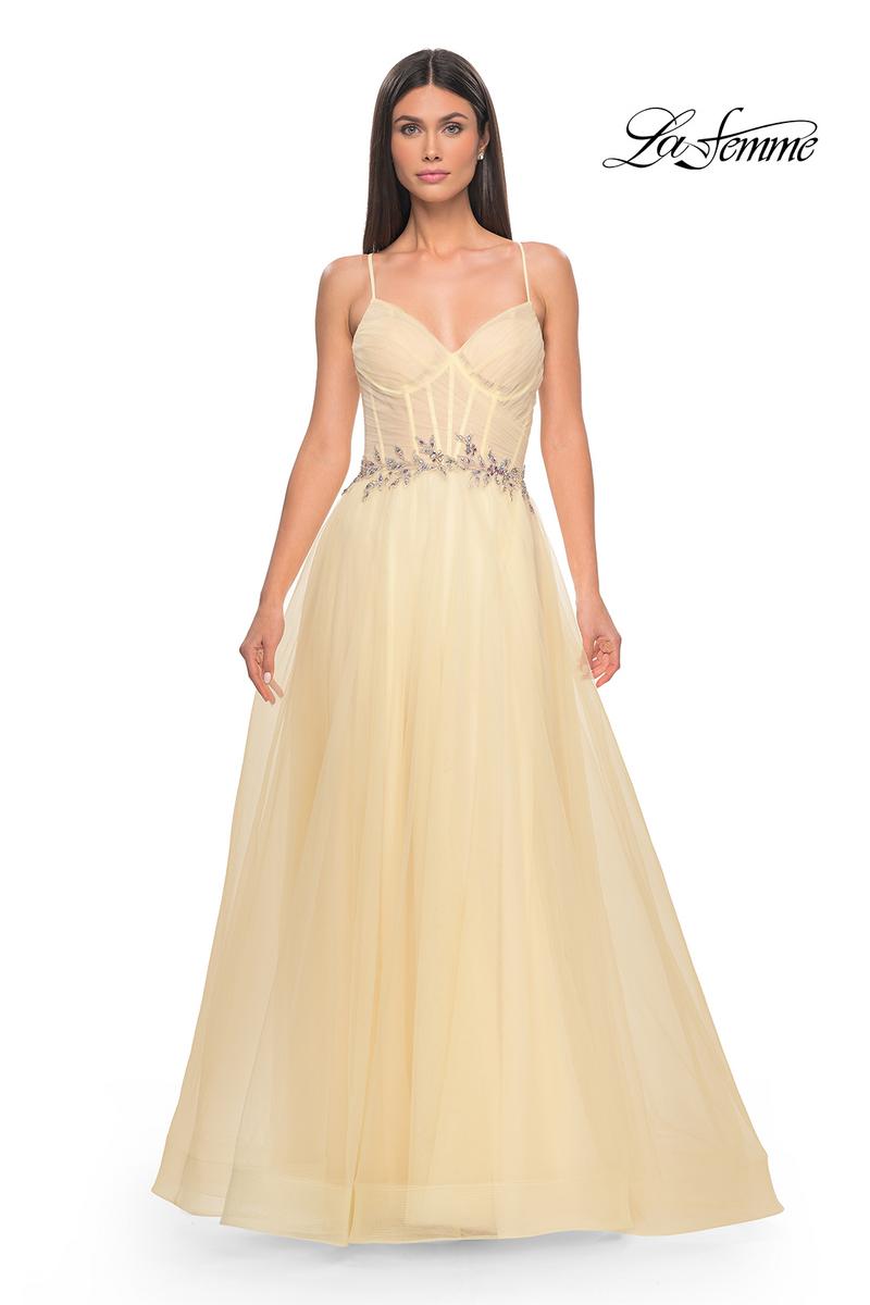 La Femme Dress 32117 - PALE YELLOW