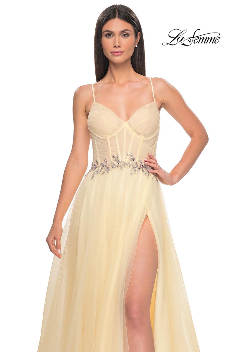 La Femme Dress 32117 - PALE YELLOW