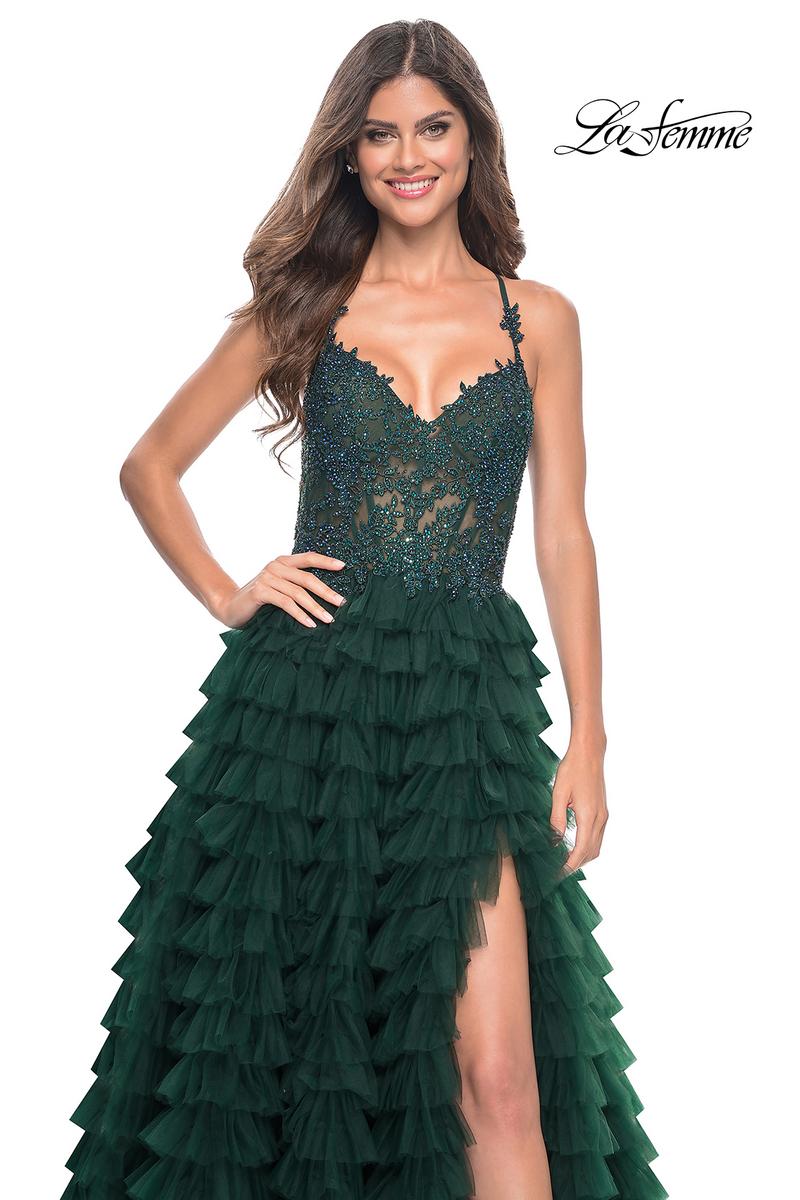 La Femme Dress 32128 - DARK EMERALD