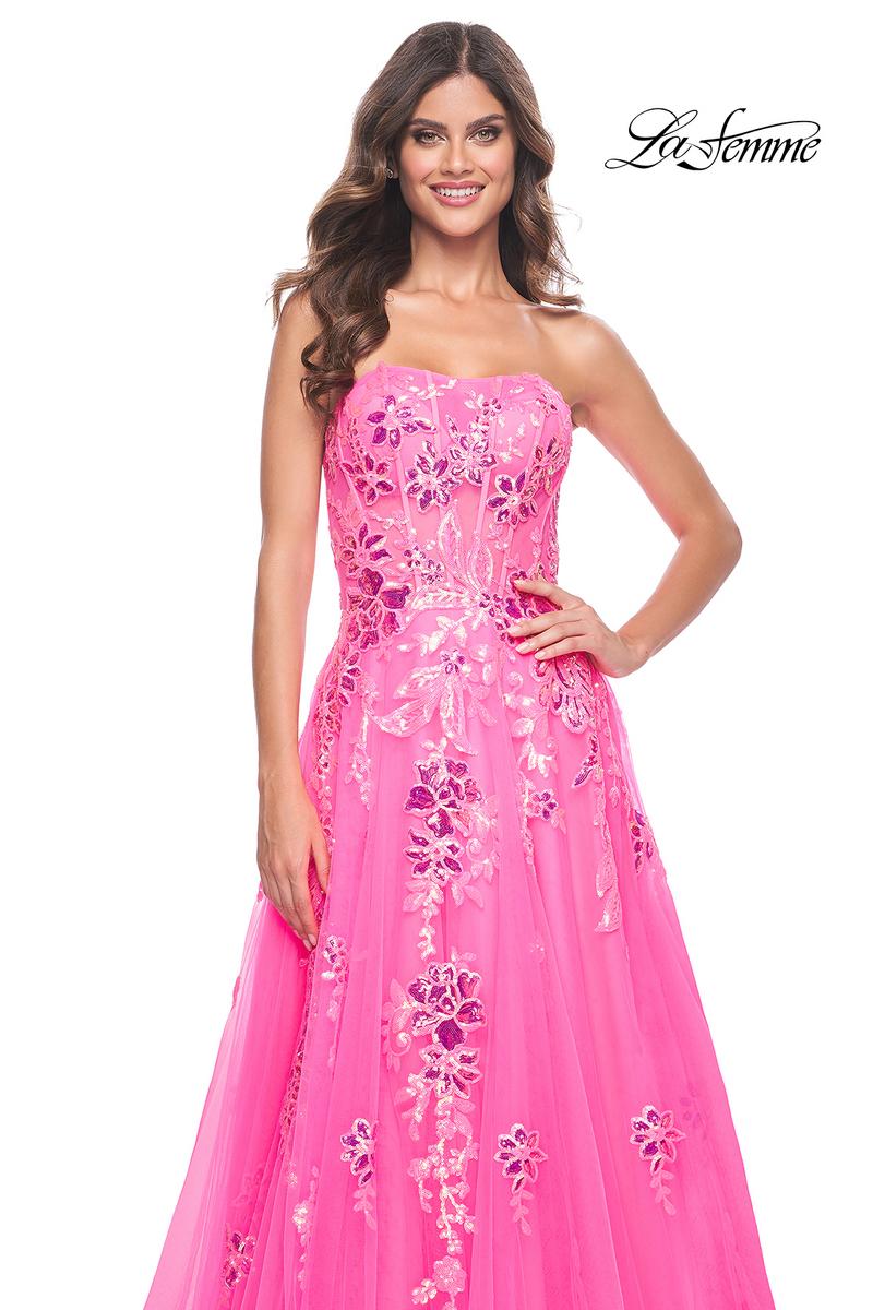 La Femme Dress 32137 - NEON PINK