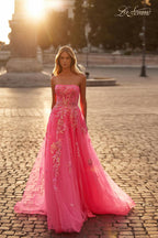 La Femme Dress 32137 - NEON PINK