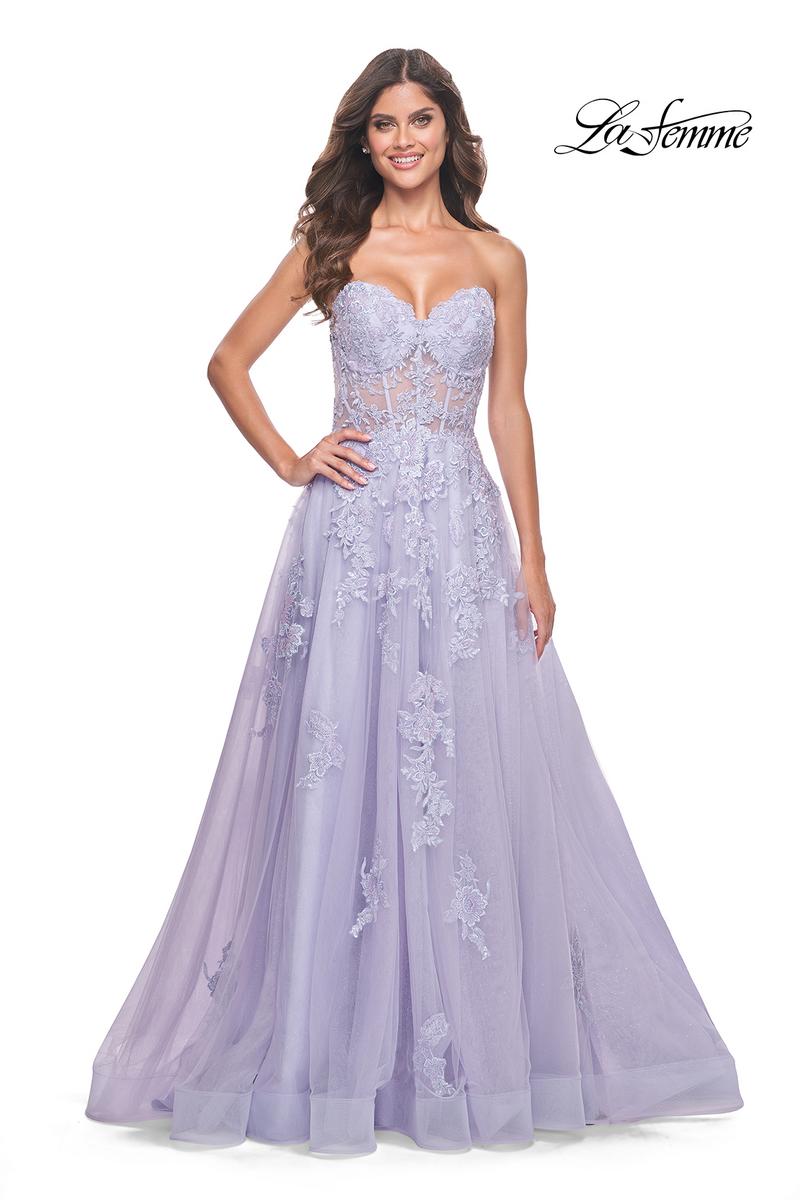 La Femme Dress 32145 - LIGHT PERIWINKLE
