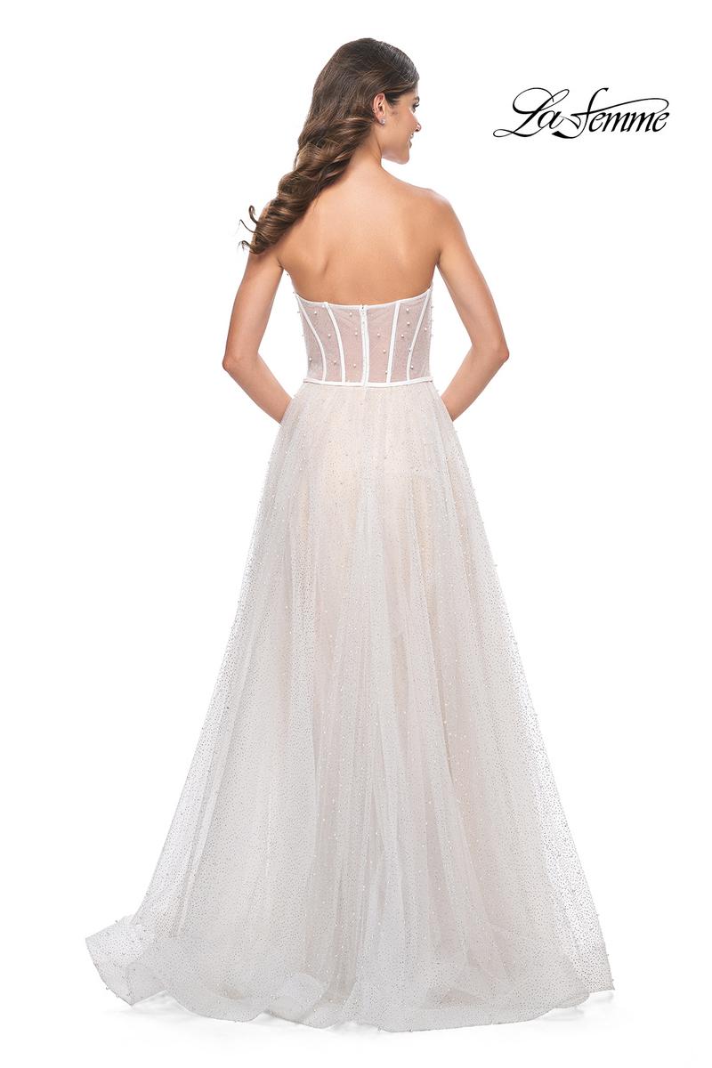 La Femme Dress 32149 - WHITE/NUDE