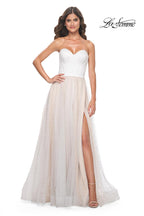 La Femme Dress 32149 - WHITE/NUDE