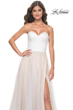 La Femme Dress 32149 - WHITE/NUDE