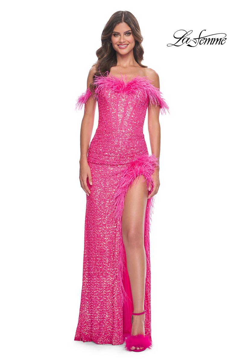 La Femme Dress 32150 - NEON PINK
