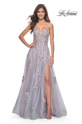 La Femme Dress 32200 - LAVENDER/GRAY