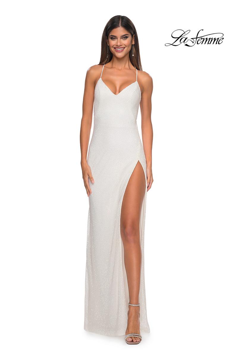 La Femme Dress 32203 - WHITE