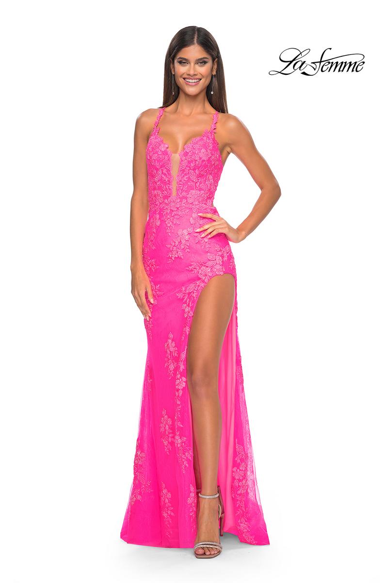 La Femme Dress 32205 - NEON PINK