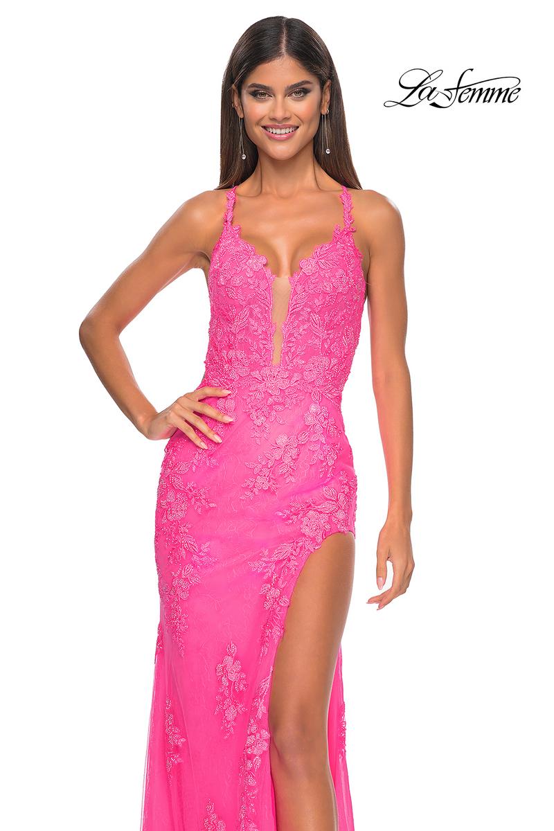 La Femme Dress 32205 - NEON PINK