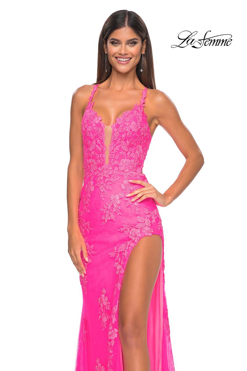 La Femme Dress 32205 - NEON PINK