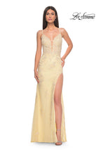 La Femme Dress 32205 - PALE YELLOW