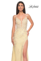 La Femme Dress 32205 - PALE YELLOW